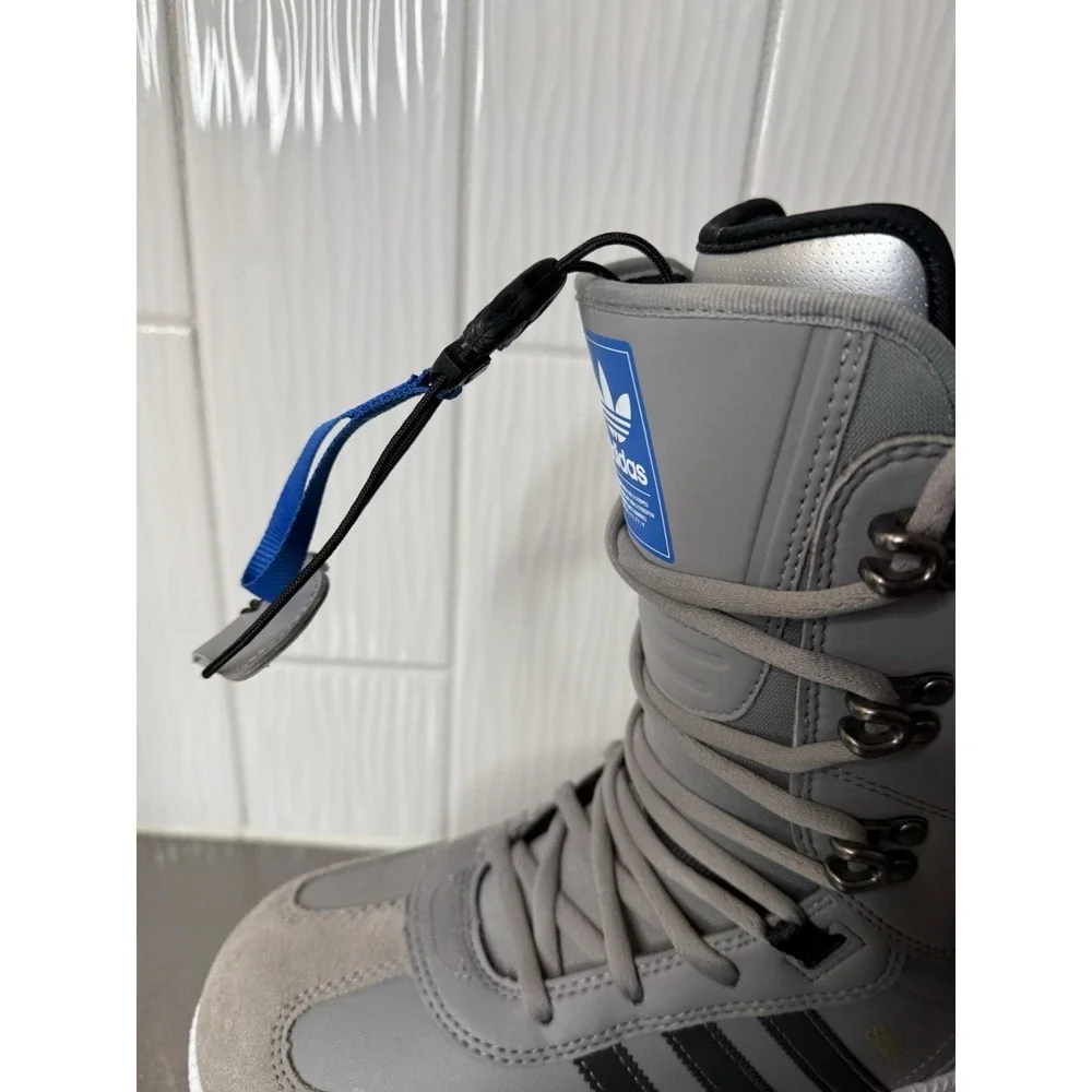 Adidas Samba ADV Snowboard Boots Men US 8 Medium Flex Silver Level Freestyle EUC